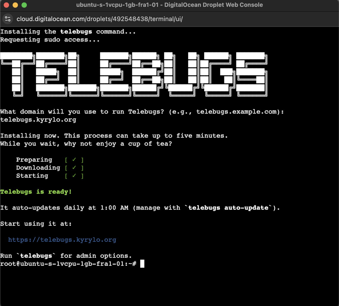 Telebugs installation process