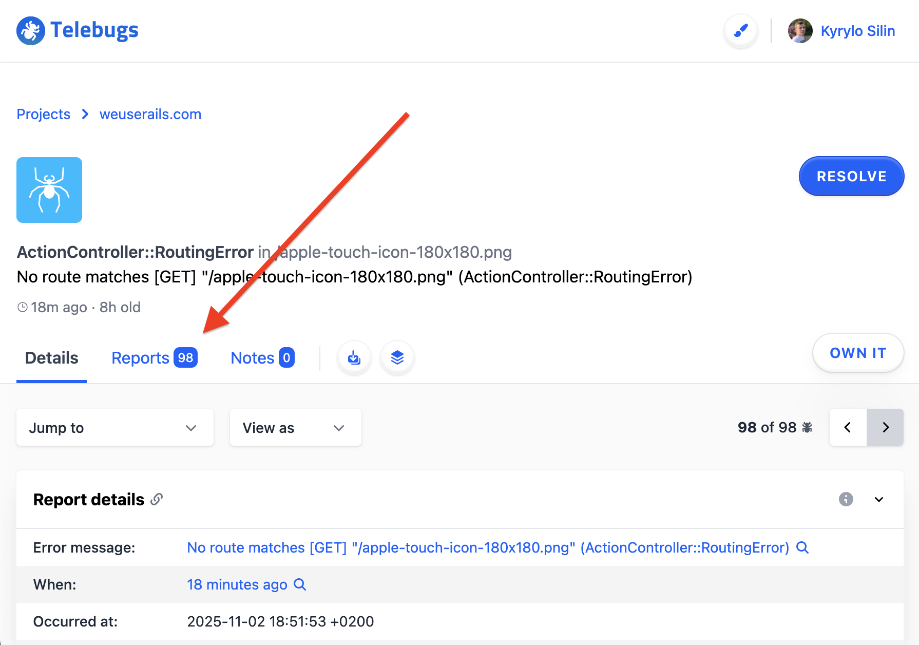 Telebugs error with the new counters