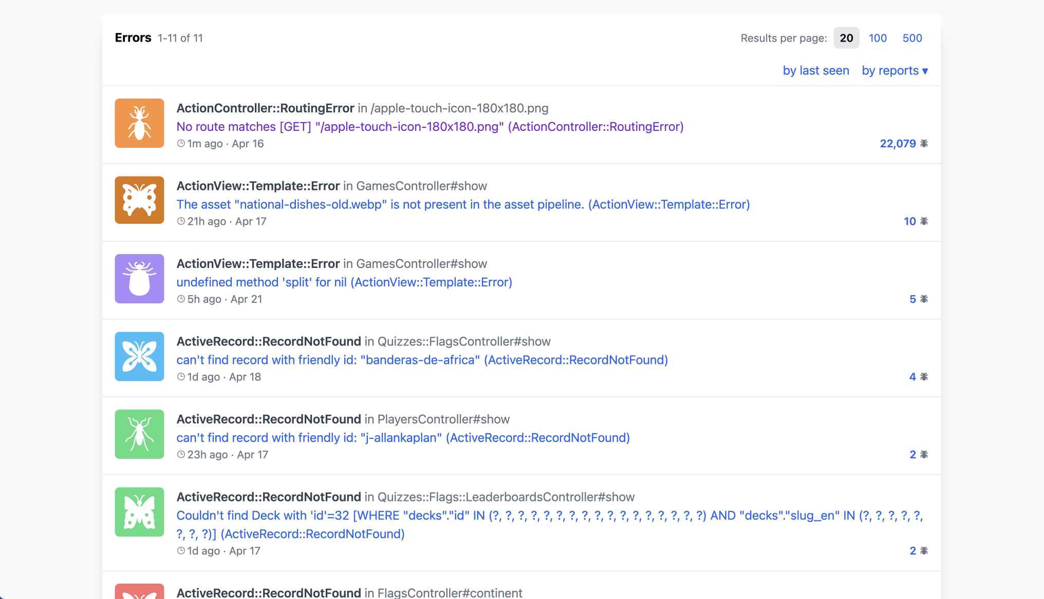 Telebugs error view