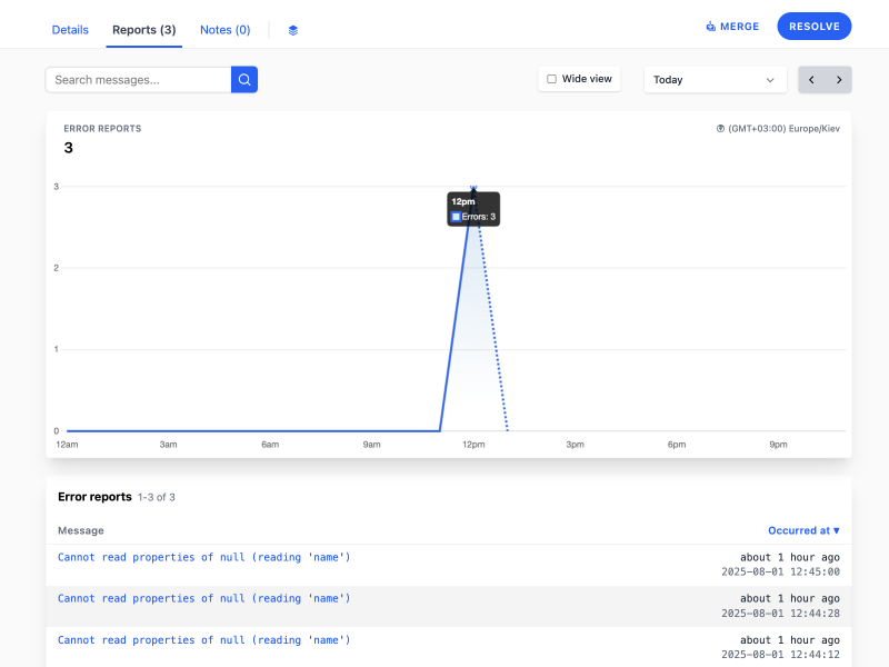 Grouped errors in Telebugs for efficient bug tracking