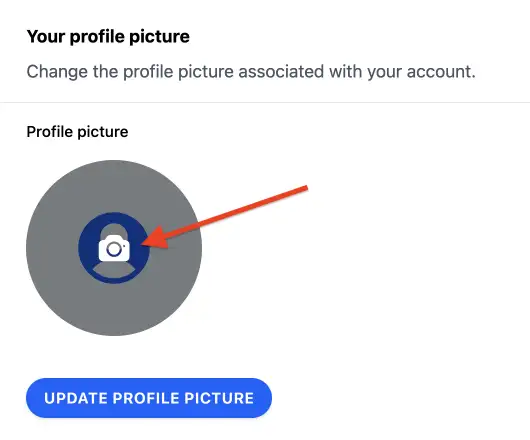 Change profile picture interface