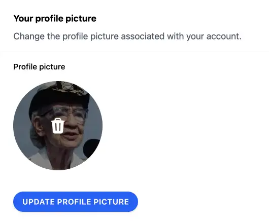 Delete profile picture option