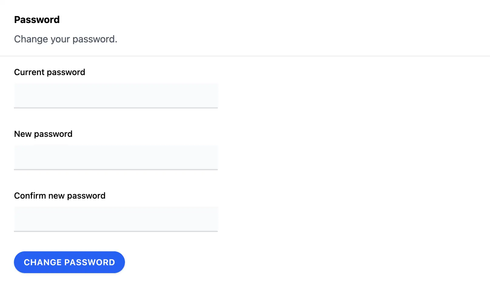 Change password form