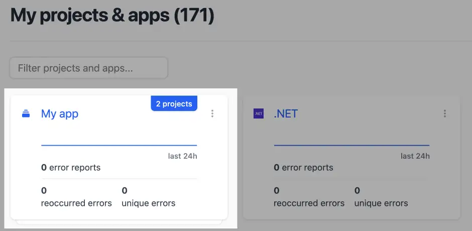 An app in the Telebugs dashboard
