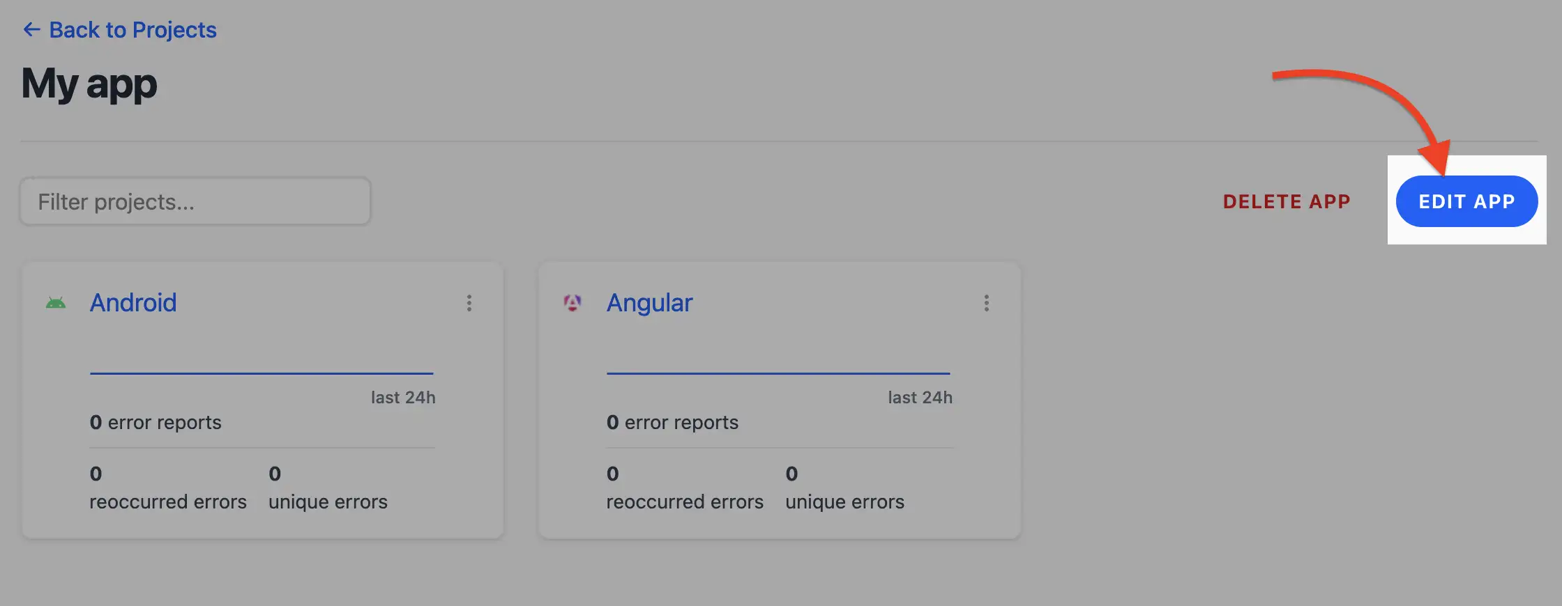 Edit App button in app view