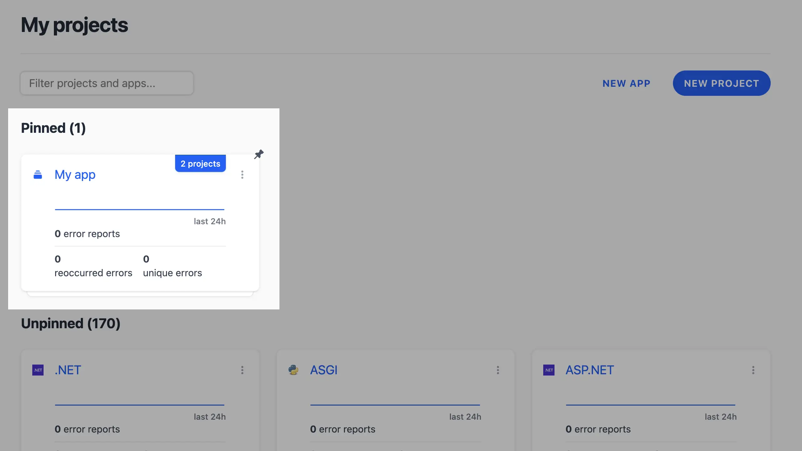 Pinned app in Telebugs