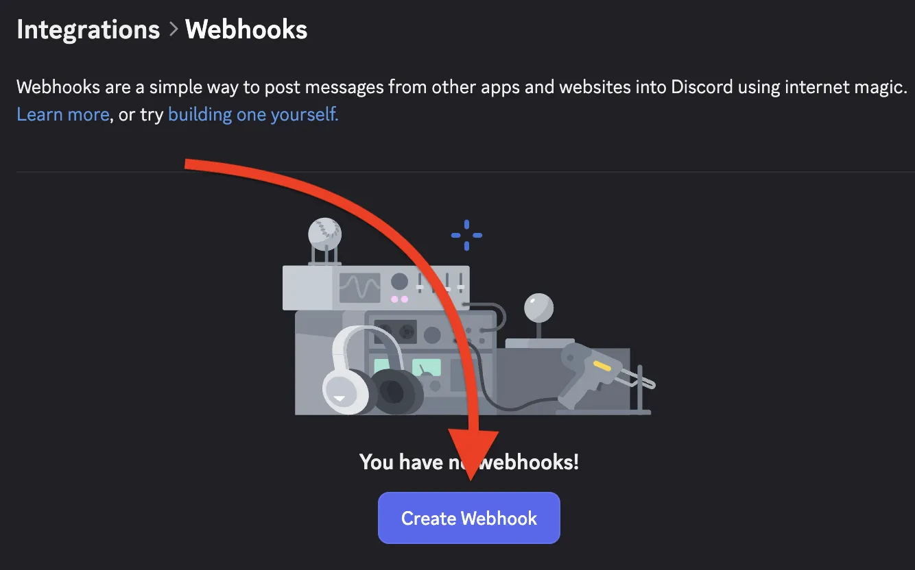 Create Webhook button