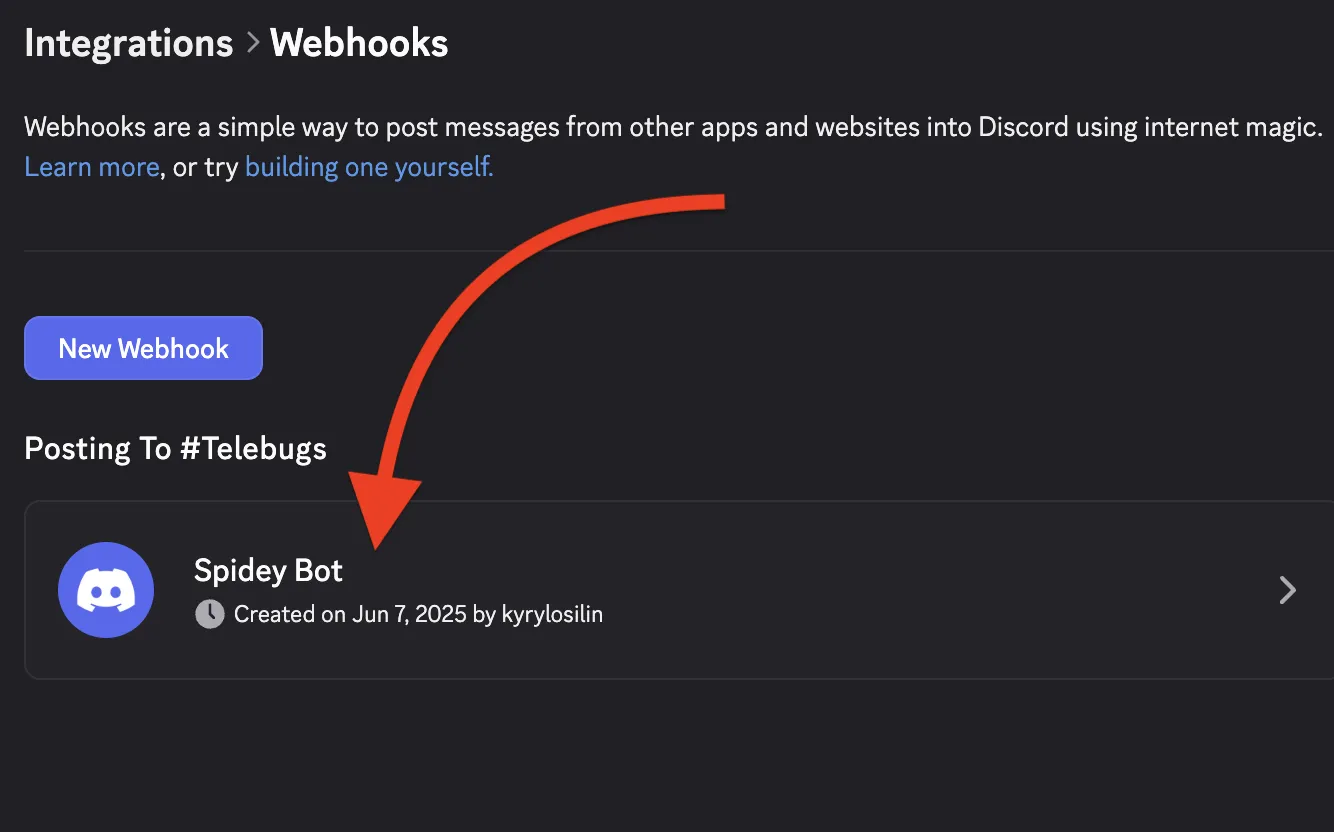 Configure webhook settings