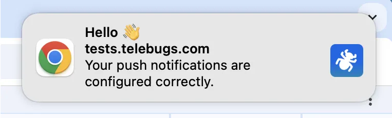 Test push notification