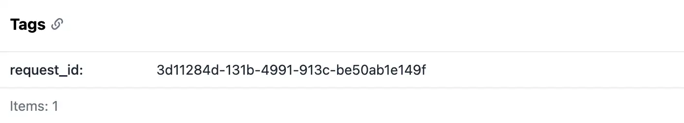 Tags section displaying key-value pairs