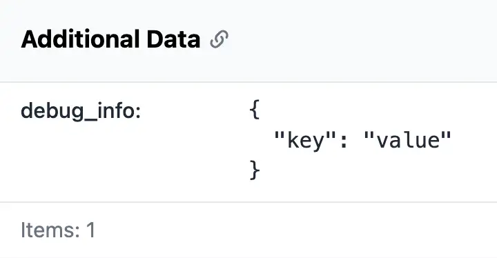 Additional data table with custom keys and values