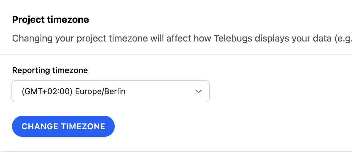 Project time zone card