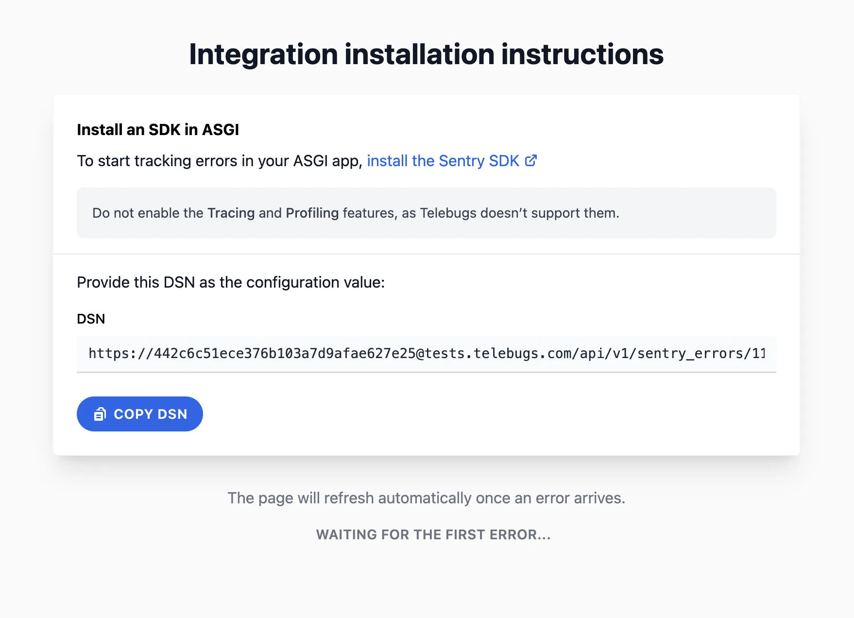 SDK installation instructions