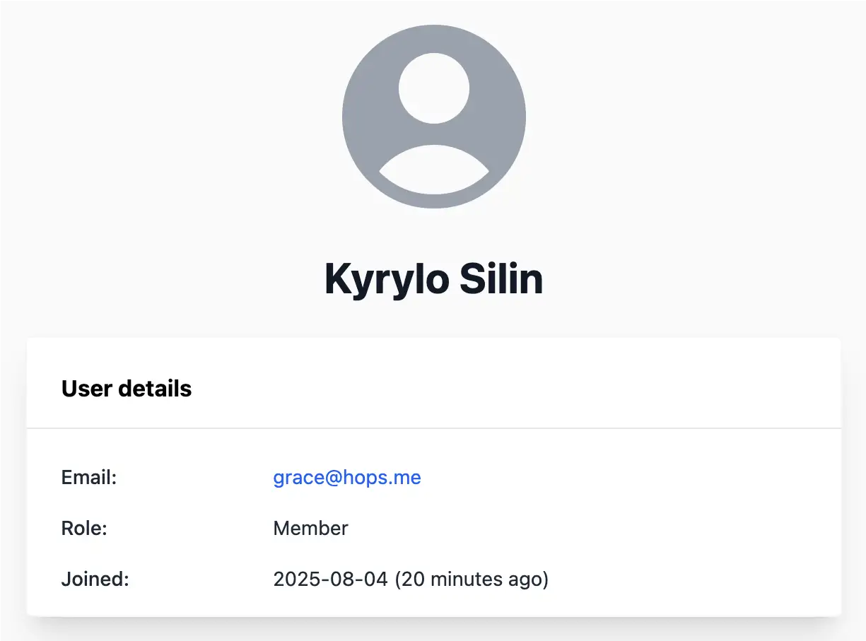 User profile info